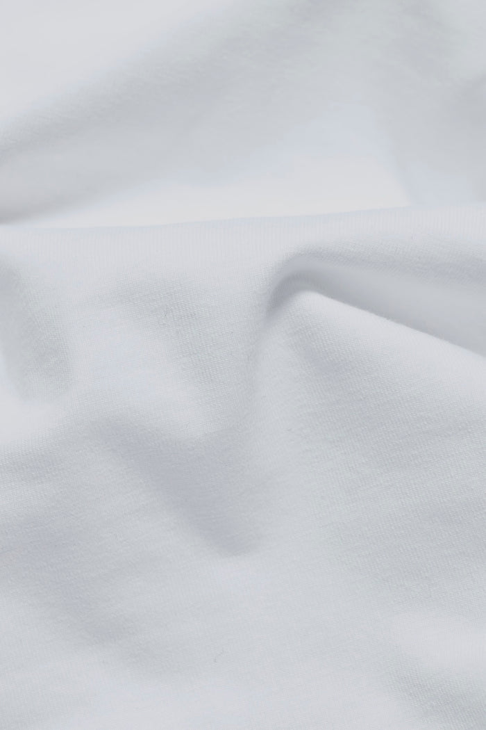 Fine Tipped T-Shirt in White with Navy Trim