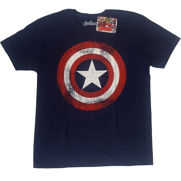MARVEL COMICS - CAPTAIN AMERICA DISTRESSED SHIELD - T-Shirt Blue