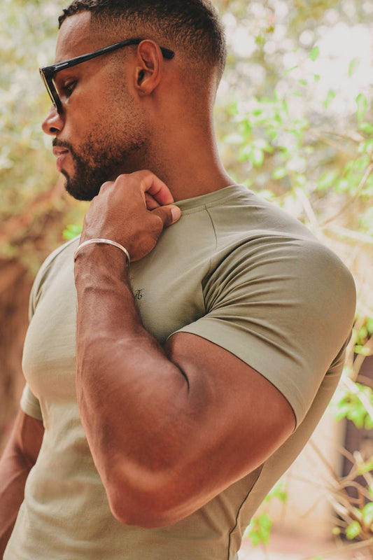 Athletic Fit T-Shirt in Soft Khaki - TAILORED ATHLETE - USA