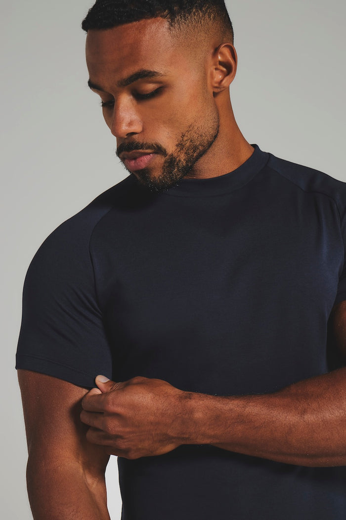 Interlock Jersey T-Shirt in Navy