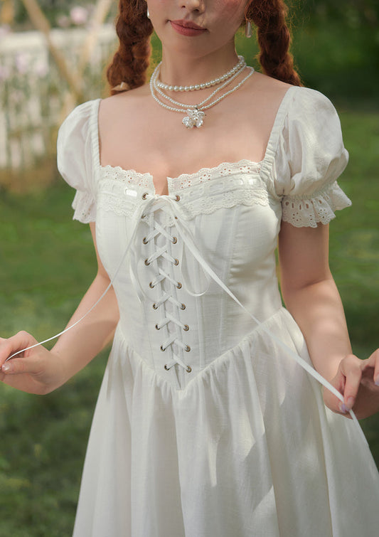 "Pure White" Wisteria Corset Dress