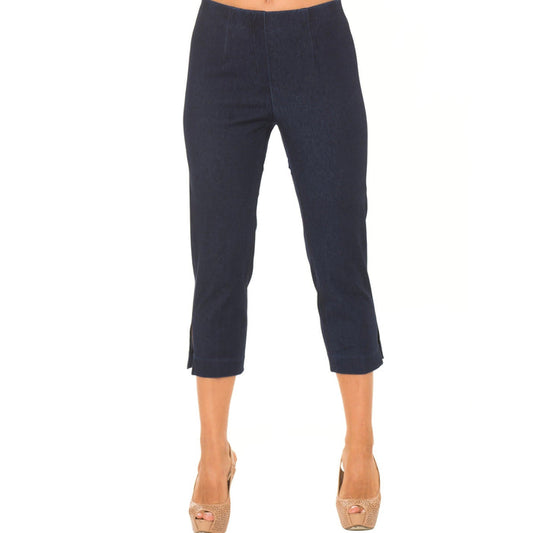 "Sidney" Pull-On Capri in Dark Blue Denim- Sidney-DDN